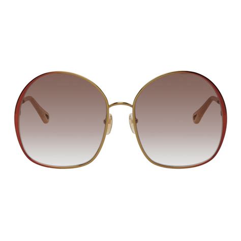 Chloe Aly Sunglasses in Gold & Red .